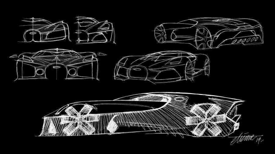 Эскиз Bugatti La Voiture Noire 2019 года  (фото 33 из 38)